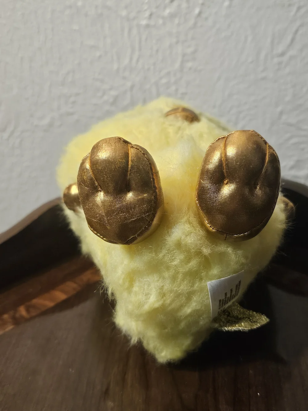 Lush Yellow Fluffy Chick Plush with Metallic Gold Beak & Feet